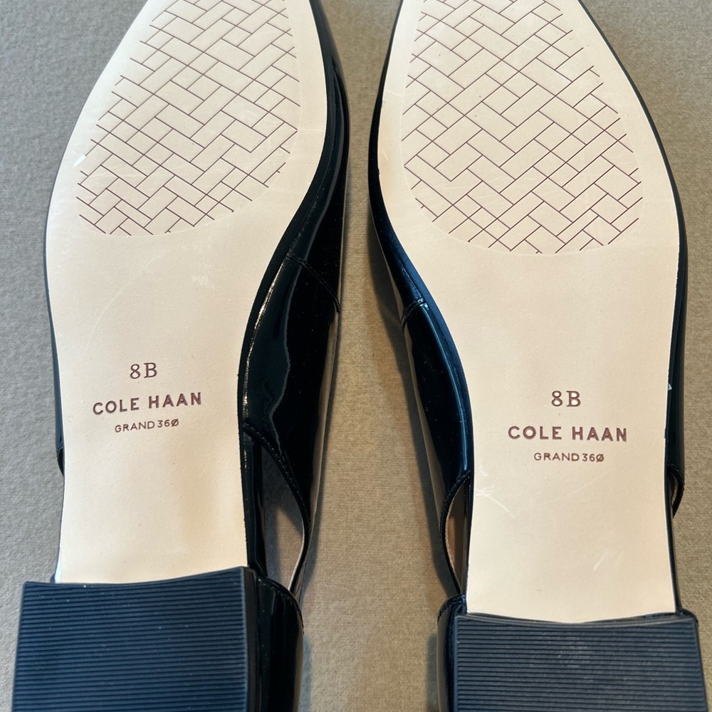 NWOT Cole Haan Black Patent Leather Flats. - Picture 4 of 4